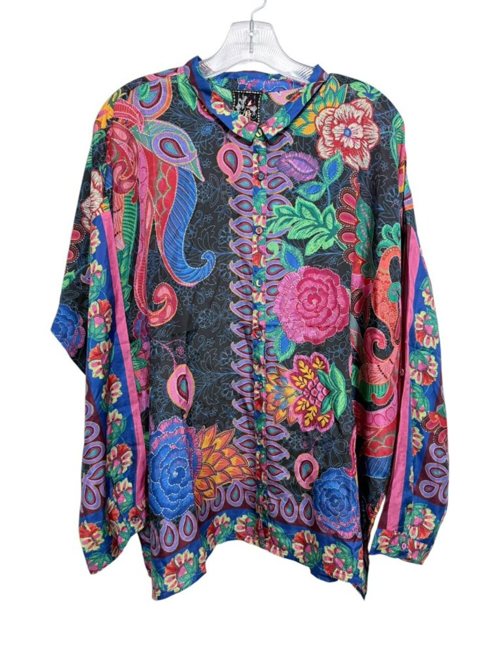 Johnny Was The Audrey Emberwing Oversized Silk Blouse NWT Size Large - Picture 3 of 7